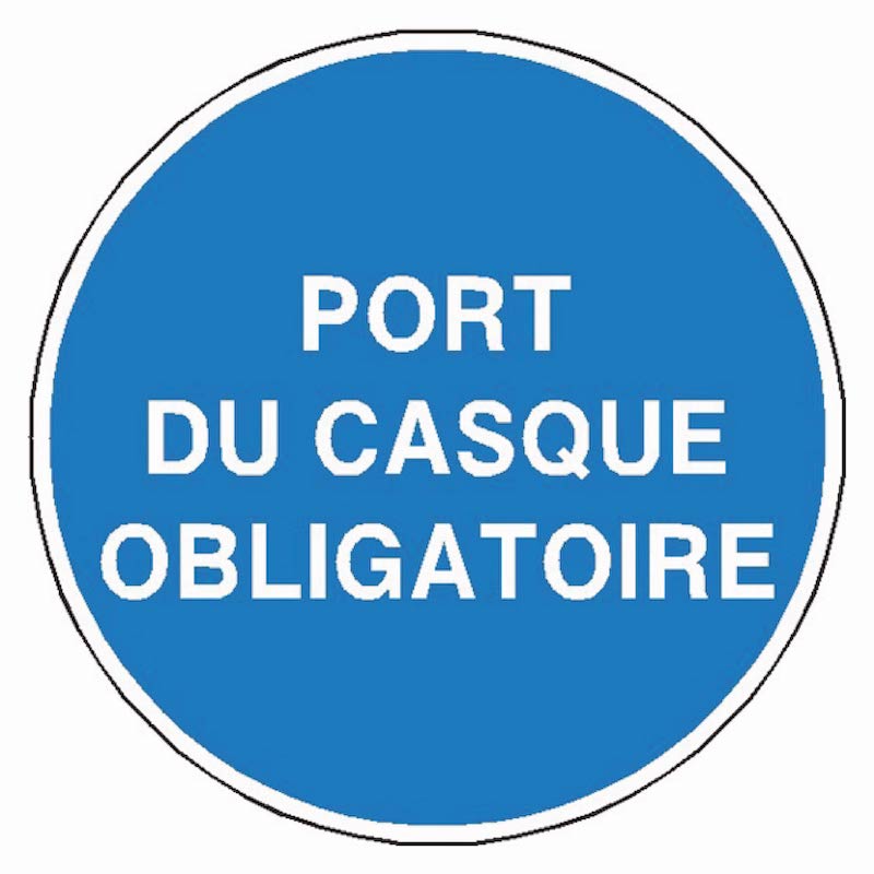 SIGNALÉTIQUE PORT DU CASQUE OBLIGATOIRE TEXTE