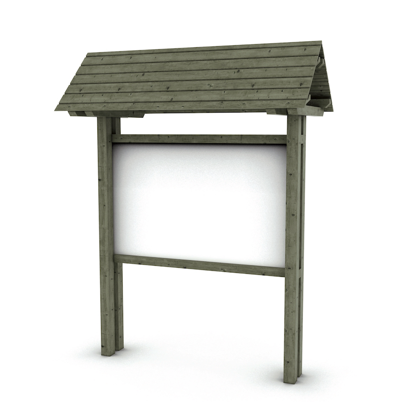 PANNEAU D'INFORMATION EN BOIS AVEC TOIT