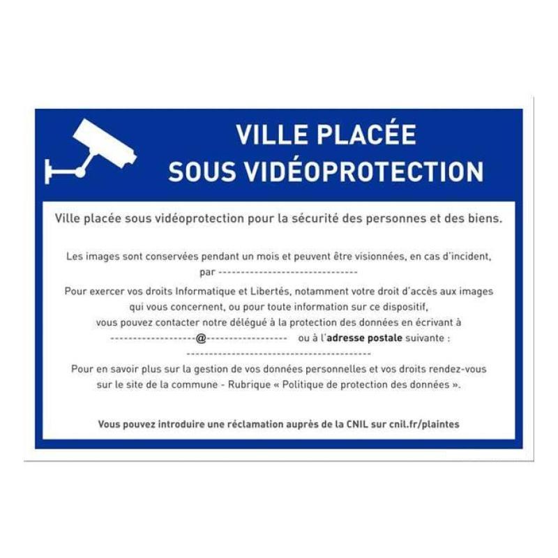 PANNEAU VILLE PLACÉE SOUS VIDÉOPROTECTION À PERSONNALISER