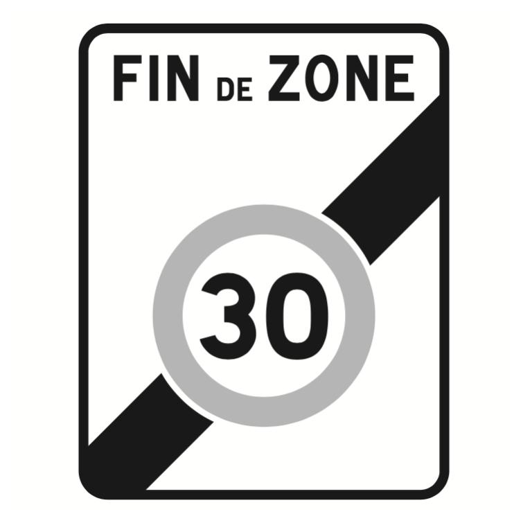 Lot de 8 - B51 "Sortie d'une zone à vitesse limitée"