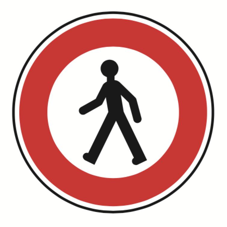 B9A "ACCÈS INTERDIT AUX PIÉTONS"