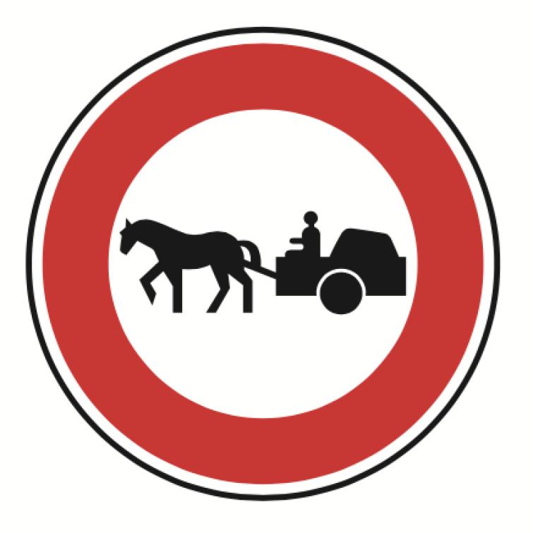 B9C "ACCÈS INTERDIT AUX VÉHICULES À TRACTION ANIMALE"