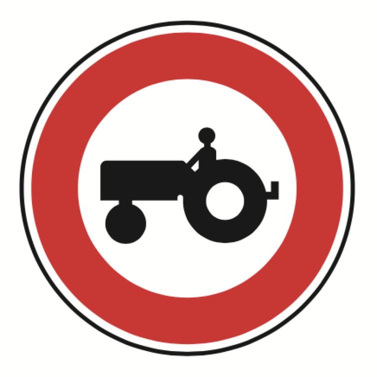 B9D "ACCÈS INTERDIT AUX VÉHICULES AGRICOLES À MOTEUR"