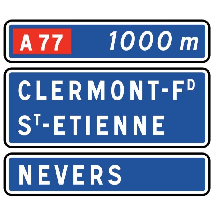 D41c "Présignalisation d'une bifurcation autoroutière"