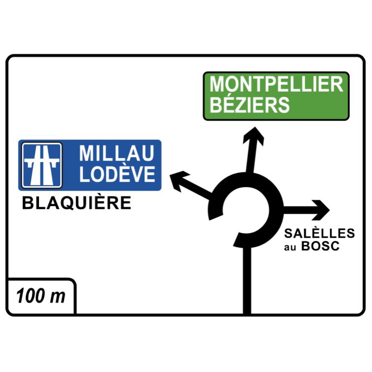D42b "Présignalisation diagrammatique à sens giratoires"