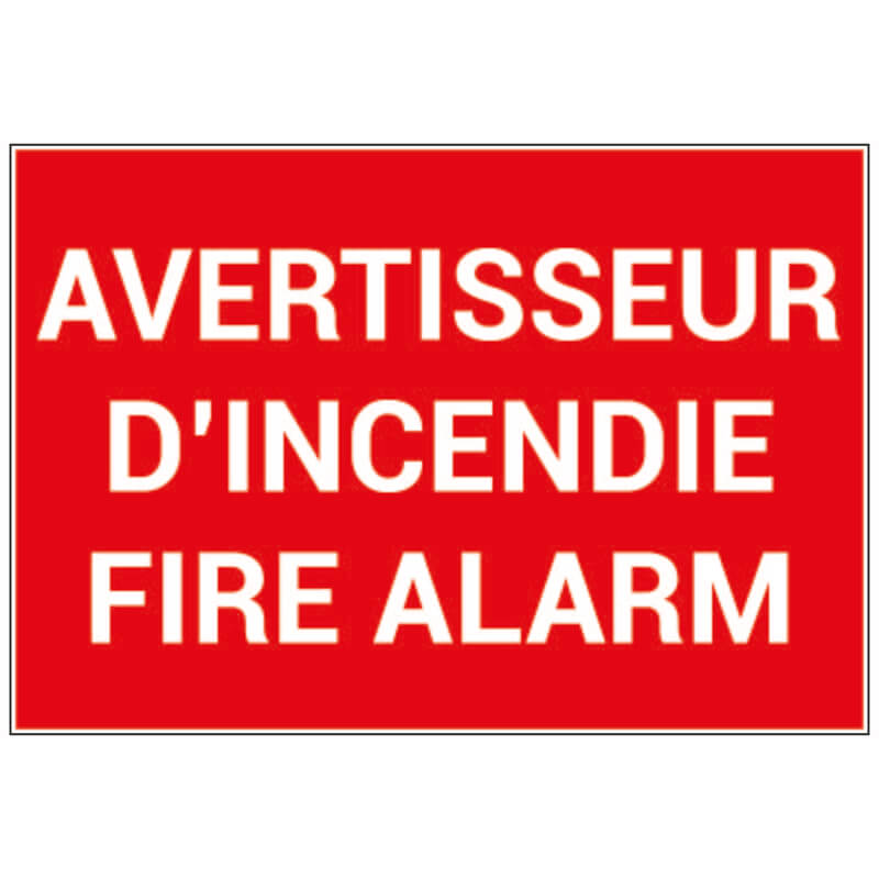 AVERTISSEMENT D'INCENDIE FIRE ALARM - A0408