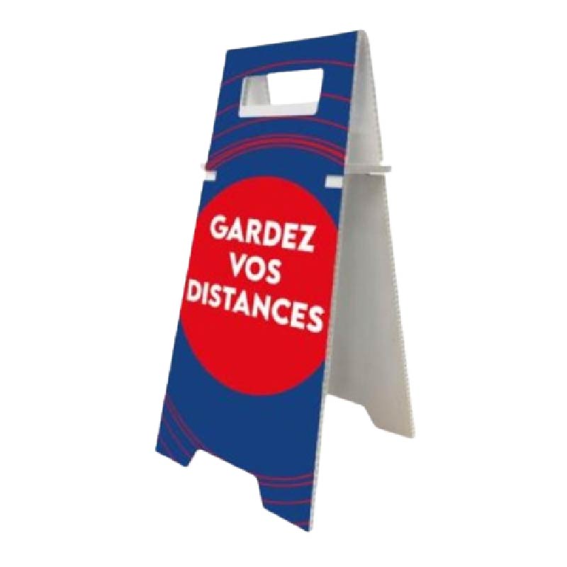 CHEVALET - PANNEAU AU SOL - GARDEZ VOS DISTANCES