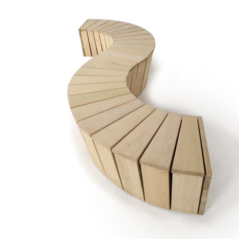 Banquette cintré en bois HELIOS