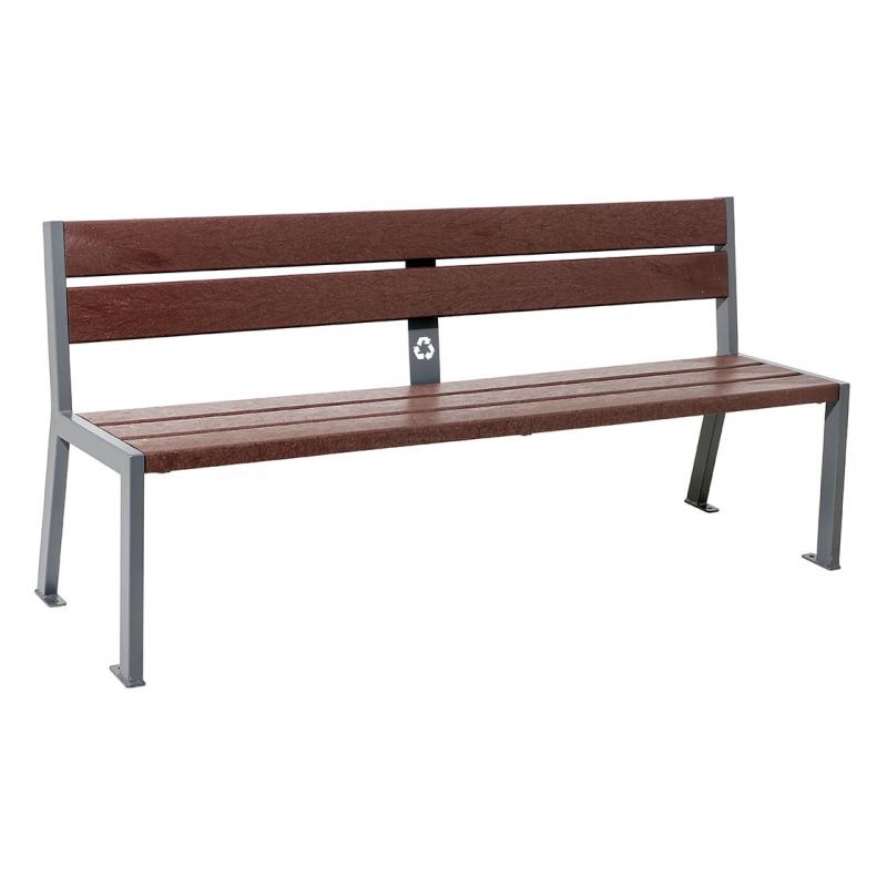 BANC PLASTIQUE RECYCLÉ ET ACIER SILAOS 5 LAMES
