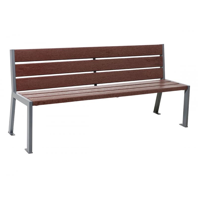 BANC PLASTIQUE RECYCLÉ ET ACIER SILAOS 6 LAMES