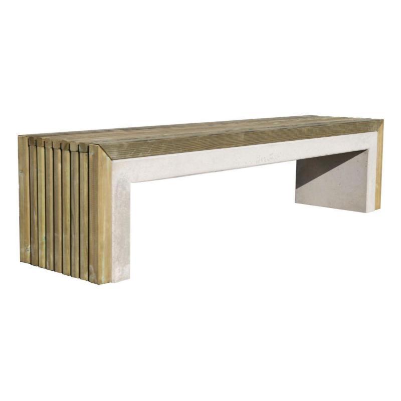 Banquette en bois et béton évidée PROMÉTHÉE