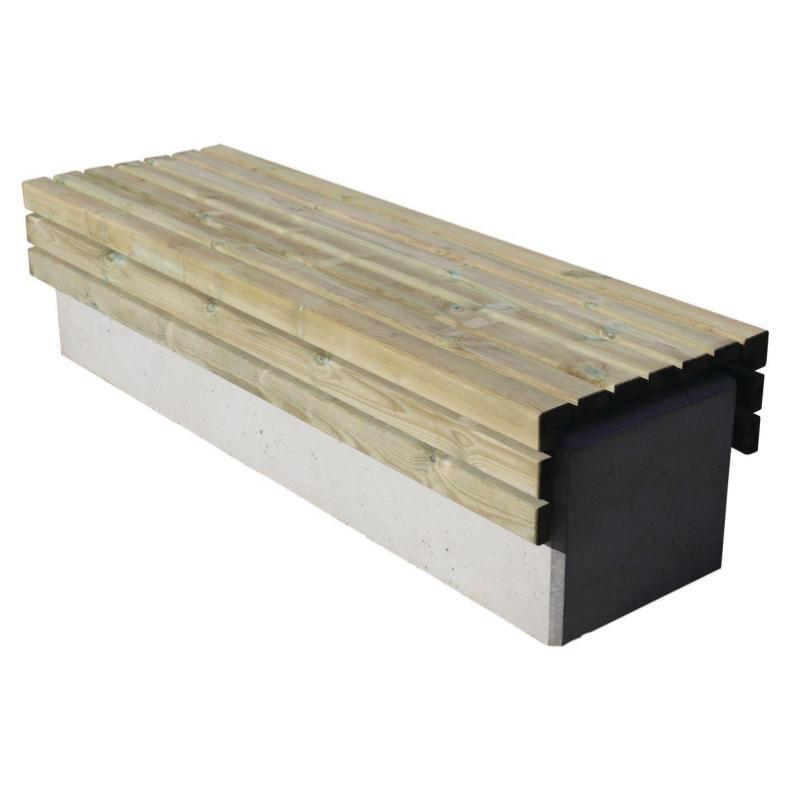 Banquette pleine en bois et béton HADES