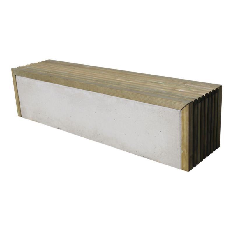 Banquette pleine en bois et béton PROMÉTHÉE
