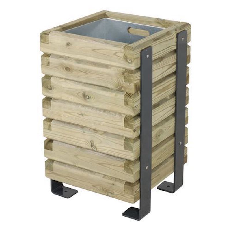 Corbeille en bois et métal mylos