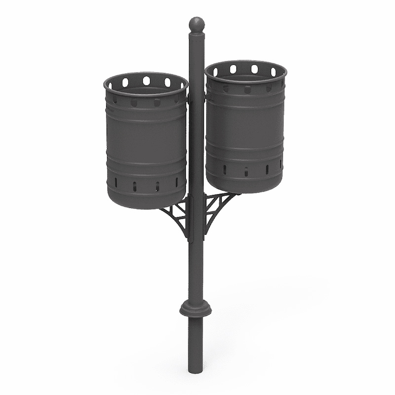 CORBEILLE BASCULANTE DOUBLE SUR POTEAU DOUR 32l