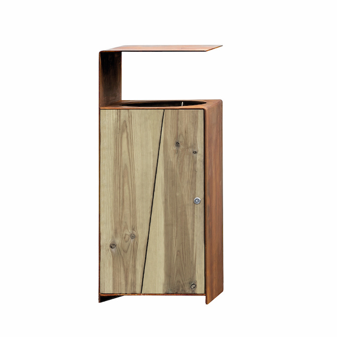 CORBEILLE OLEANE BOIS AVEC REHAUSSE 50L