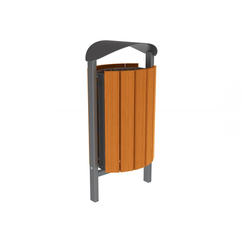 CORBEILLE SILAOS ACIER ET BOIS 50L