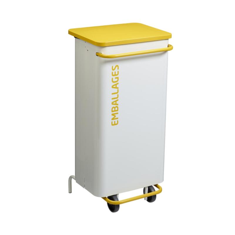 NOMADE POUBELLE DE TRI MOBILE 110L CORPS BLANC