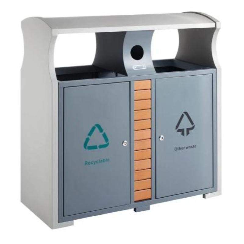 POUBELLE D'EXTÉRIEUR TRI SÉLECTIF GRIS
