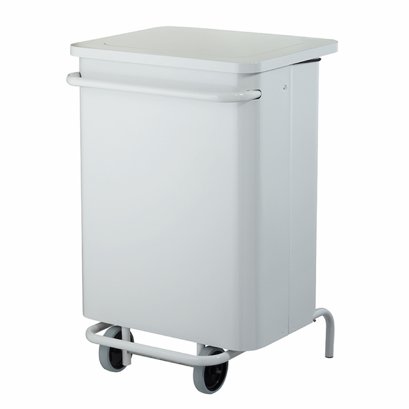 COLLECROULE CARENE POUBELLE MOBILE À PÉDALE 70L ET 110L BLANC