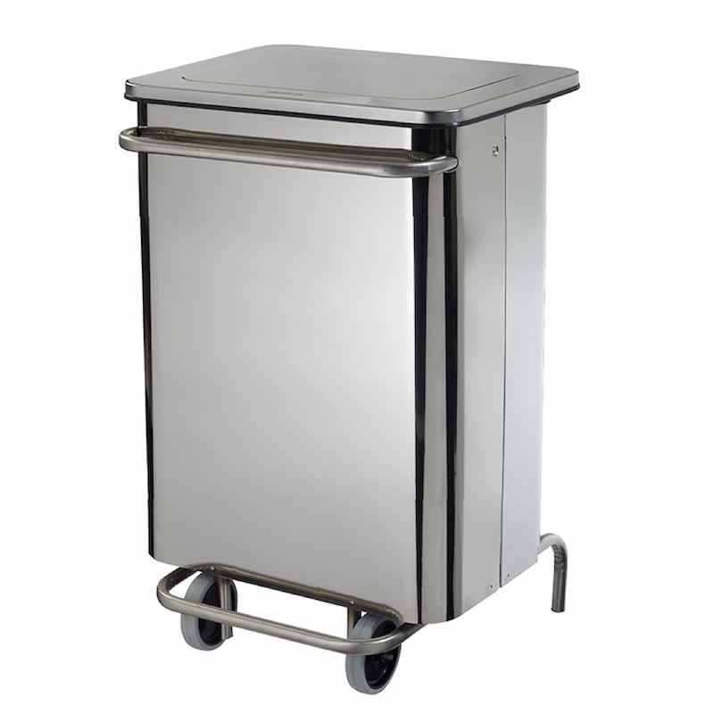 COLLECROULE CARENE POUBELLE MOBILE À PÉDALE 70L ET 110L INOX