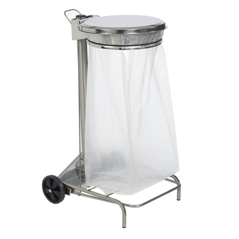 COLLECROULE SUPPORT SAC MOBILE À PÉDALE 110L INOX