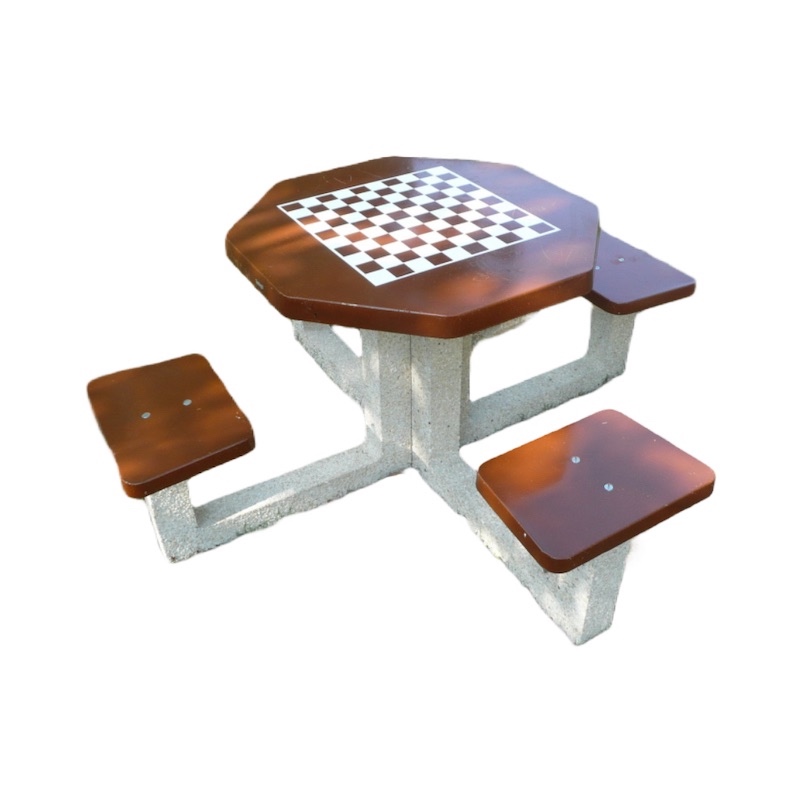 TABLE BÉTON DE JEU D'ÉCHECS OU DE DAMES