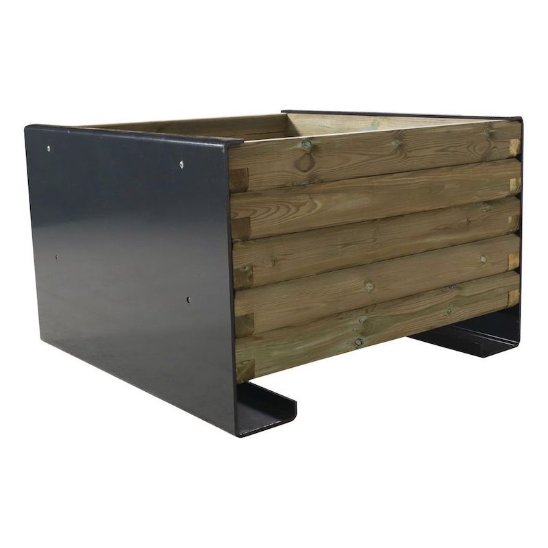 JARDINIÈRE EN BOIS ET MÉTAL ACMON