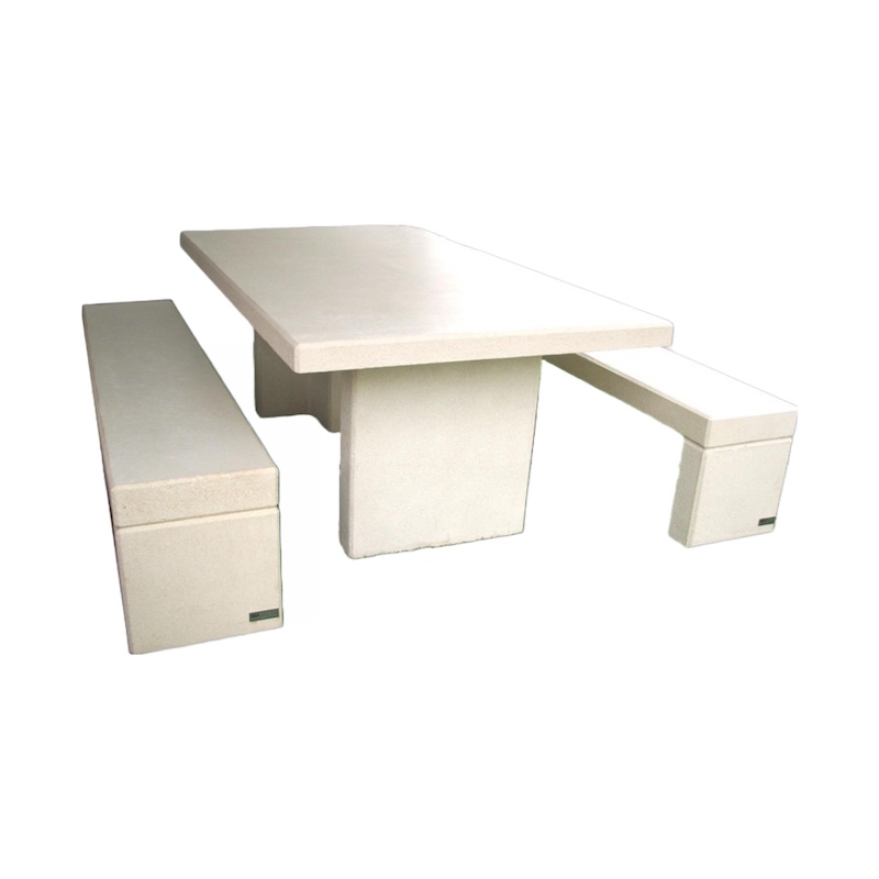 TABLE DE PIQUE-NIQUE ATHEMIS EN BÉTON BLANC